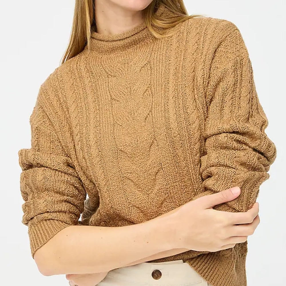 J. Crew Rollneck Cable Sweater